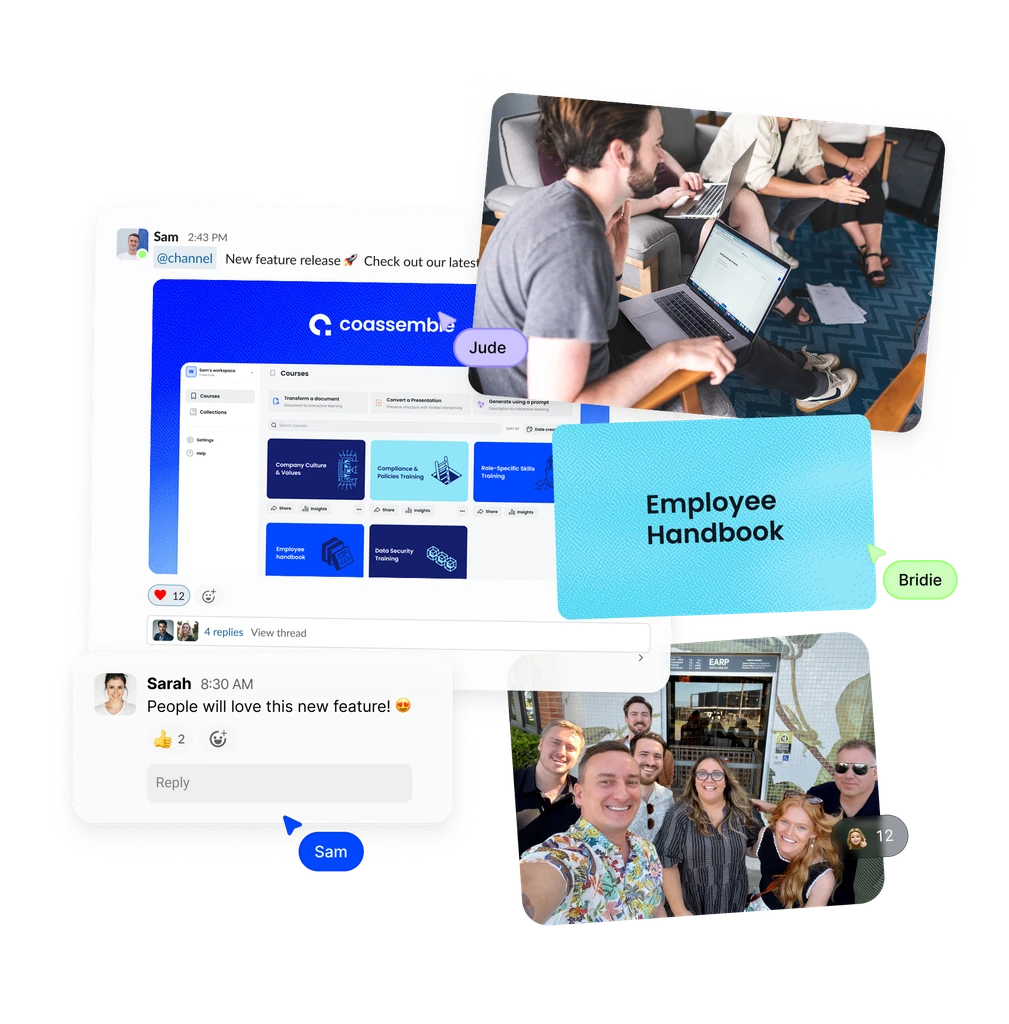Coassemble team and product collage